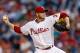Halladay's transition from dominant starter to unrepentant nibbler is, um, a work in progress.