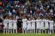 MADRID, SPAIN - APRIL 20: Real Madrid CF players observe a minute of silence to pay tribute to the victims of the Boston Marathon bombings prior to the start the La Liga match between Real Madrid CF and Real Betis Balompie at Santiago Bernabeu Stadium on April 20, 2013 in Madrid, Spain. (Photo by Gonzalo Arroyo Moreno/Getty Images)