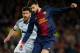 BARCELONA, SPAIN - FEBRUARY 26: Gerard Pique (R) of Barcelona duels for the ball with Xabi Alonso of Real Madrid during the Copa del Rey semi final second leg match between FC Barcelona and Real Madrid CF at the Camp Nou on February 26, 2013 in Barcelona, Spain. (Photo by Jasper Juinen/Getty Images)