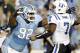 Nov, 26, 2011; Chapel Hill, NC, USA; Duke Blue Devils quarterback Anthony Boone (7) is pressured by North Carolina Tar Heels defensive tackle Sylvester Williams (92) on fourth down in the fourth quarter. The Tar Heels defeated the Blue Devils 37-21at Kenan Stadium. Mandatory Credit: Bob Donnan-USA TODAY Sports