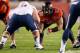 November 17, 2012; Salt Lake City, UT, USA; Utah Utes defensive tackle Star Lotulelei (92) lines up opposite Arizona Wildcats defensive lineman Kirifi Taula (75) during the first half at Rice-Eccles Stadium. Mandatory Credit: Russ Isabella-USA TODAY Sports