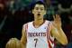HOUSTON, TX - APRIL 14: Jeremy Lin #7 of the Houston Rockets brings the ball up the court during the game against the Sacramento Kings at the Toyota Center on April 14, 2013 in Houston, Texas. NOTE TO USER: User expressly acknowledges and agrees that, by downloading and or using this photograph, User is consenting to the terms and conditions of the Getty Images License Agreement. (Photo by Scott Halleran/Getty Images)