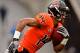 CORVALLIS, OR - NOVEMBER 05: Cornerback Jordan Poyer #14 of the Oregon State Beavers returns a punt against the Stanford Cardinal on November 5, 2011 at Reser Stadium in Corvallis, Oregon. (Photo by Craig Mitchelldyer/Getty Images)