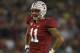 Nov 12, 2011; Stanford CA, USA; Stanford Cardinal tight end Levine Toilolo (11) before a play against the Oregon Ducks during the second quarter at Stanford Stadium. Oregon defeated Stanford 53-30. Mandatory Credit: Jason O. Watson-USA TODAY Sports