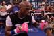 LAS VEGAS, NV - APRIL 17: Boxer Floyd Mayweather Jr. works out at the Mayweather Boxing Club on April 17, 2013 in Las Vegas, Nevada. Mayweather Jr. will fight Robert Guerrero for the WBC welterweight title at the MGM Grand Garden Arena on May 4, 2013. (Photo by Bryan Haraway/Getty Images)