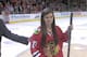 Danica Patrick at Tuesday's Chicago Blackhawks game (photo courtesy of CSNChicago.com).