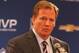 NEW ORLEANS, LA - FEBRUARY 04: NFL Commissioner Roger Goodell speaks during the Super Bowl XLVII Team Winning Coach and MVP Press Conference at the Ernest N. Morial Convention Center on February 4, 2013 in New Orleans, Louisiana. (Photo by Christian Petersen/Getty Images)