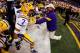 NEW ORLEANS, LA - JANUARY 09: Head coach Les Miles and Tyrann Mathieu #7 of the Louisiana State University Tigers prepare to take the field before playing against the Alabama Crimson Tide during the 2012 Allstate BCS National Championship Game at Mercedes-Benz Superdome on January 9, 2012 in New Orleans, Louisiana. (Photo by Chris Graythen/Getty Images)