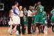 Jan. 7, 2013; New York, NY, USA; New York Knicks small forward Carmelo Anthony (7) and Boston Celtics power forward Kevin Garnett (5) argue on the court and are issued technical fouls during the second half at Madison Square Garden. Boston won 102-96. Mandatory Credit: Debby Wong-USA TODAY Sports