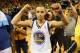 OAKLAND, CA - MAY 02: Stephen Curry #30 of the Golden State Warriors celebrates after defeating the Denver Nuggets during Game Six of the Western Conference Quarterfinals of the 2013 NBA Playoffs at ORACLE Arena on May 2, 2013 in Oakland, California. NOTE TO USER: User expressly acknowledges and agrees that, by downloading and or using this photograph, User is consenting to the terms and conditions of the Getty Images License Agreement. (Photo by Jed Jacobsohn/Getty Images)