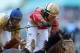 LOUISVILLE, KY - MAY 04: Jockey Joel Rosario atop Orb reacts after winning the 139th running of the Kentucky Derby at Churchill Downs on May 4, 2013 in Louisville, Kentucky. (Photo by Andy Lyons/Getty Images)