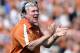 PASADENA, CA - SEPTEMBER 17: Head Coach Mack Brown of the Texas Longhorns celebrates a touchdown against the UCLA Bruins during the second quarter at Rose Bowl on September 17, 2011 in Pasadena, California. (Photo by Harry How/Getty Images)