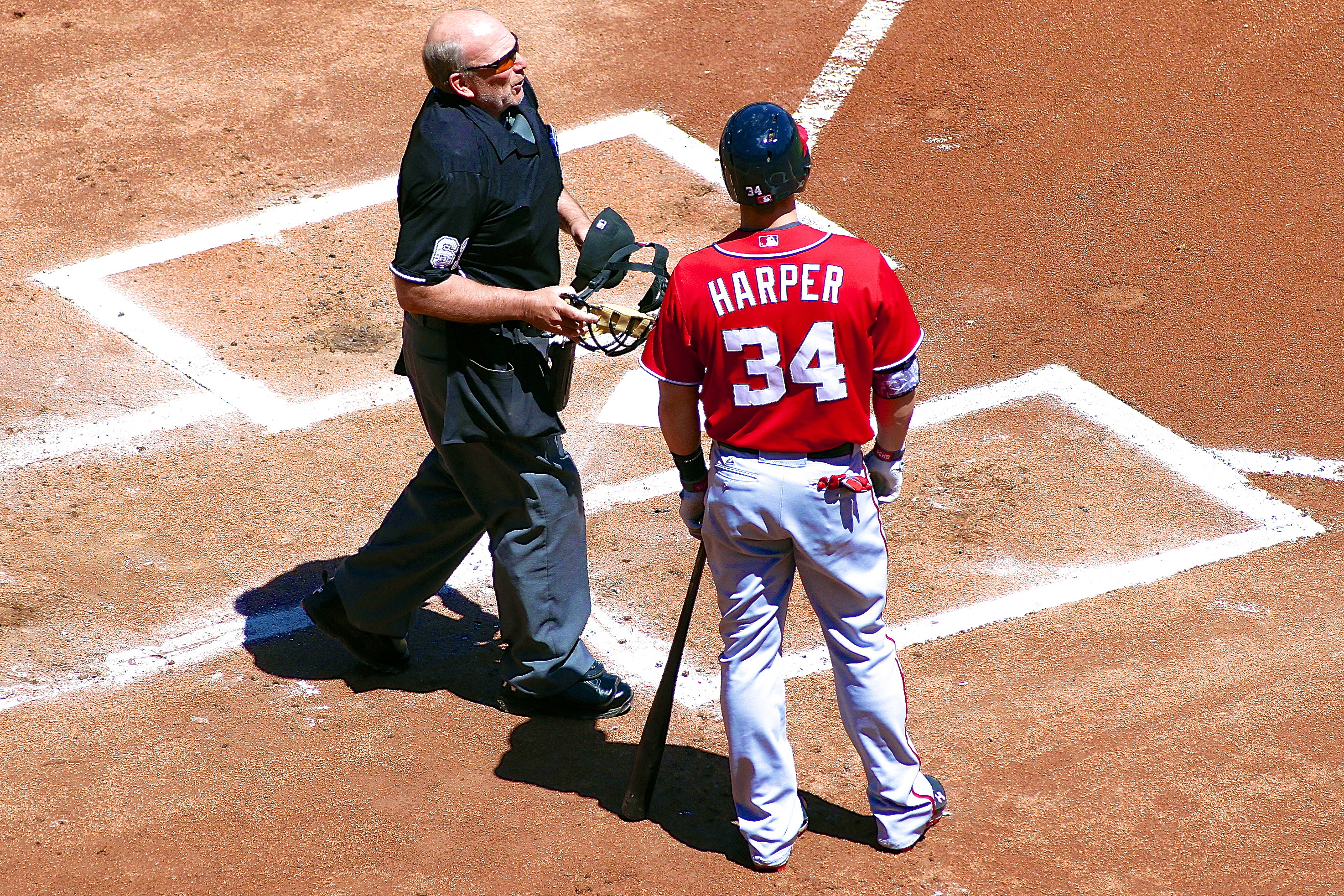 Bryce Harper was lucky to avoid an ejection after shouting at umpire