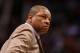 PHOENIX, AZ - FEBRUARY 22: Head coach Doc Rivers of the Boston Celtics looks on during the NBA game against the Phoenix Suns at US Airways Center on February 22, 2013 in Phoenix, Arizona. The Celtics defeated the Suns 113-88. NOTE TO USER: User expressly acknowledges and agrees that, by downloading and or using this photograph, User is consenting to the terms and conditions of the Getty Images License Agreement. (Photo by Christian Petersen/Getty Images)