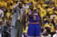 INDIANAPOLIS, IN - MAY 11: Head coach Mike Woodson and Raymond Felton #2 of the New York Knicks look on against the Indiana Pacers during game three of the Eastern Conference Semifinals of the 2013 NBA Playoffs at Bankers Life Fieldhouse on May 11, 2013 in Indianapolis, Indiana. The Pacers won 82-71. NOTE TO USER: User expressly acknowledges and agrees that, by downloading and or using this photograph, User is consenting to the terms and conditions of the Getty Images License Agreement. (Photo by Joe Robbins/Getty Images)