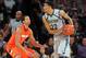 Mar 15, 2013; New York, NY, USA; Georgetown Hoyas forward Otto Porter (22) controls the ball against Syracuse Orange guard Michael Carter-Williams (1) during the second half of a semifinal game of the Big East tournament at Madison Square Garden. Mandatory Credit: Brad Penner-USA TODAY Sports