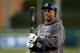 DETROIT, MI - OCTOBER 16: Curtis Granderson #14 of the New York Yankees looks on during batting practice against the Detroit Tigers during game three of the American League Championship Series at Comerica Park on October 16, 2012 in Detroit, Michigan. (Photo by Leon Halip/Getty Images)