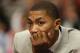 CHICAGO, IL - MAY 10: Derrick Rose #1 of the Chicago Bulls watches from the bench as his teammates take on the Miami Heat in Game Three of the Eastern Conference Semifinals during the 2013 NBA Playoffs at the United Center on May 10, 2013 in Chicago, Illinois. The Heat defeated the Bulls 104-94. NOTE TO USER: User expressly acknowledges and agrees that, by downloading and or using this photograph, User is consenting to the terms and conditions of the Getty Images License Agreement. (Photo by Jonathan Daniel/Getty Images)
