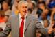 DENVER - APRIL 19: Head coach Jerry Sloan of the Utah Jazz leads his team against the Denver Nuggets in Game Two of the NBA Western Conference Quarterfinals at the Pepsi Center on April 19, 2010 in Denver, Colorado. NOTE TO USER: User expressly acknowledges and agrees that, by downloading and/or using this Photograph, user is consenting to the terms and conditions of the Getty Images License Agreement. (Photo by Doug Pensinger/Getty Images)