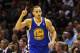 SAN ANTONIO, TX - MAY 06: Stephen Curry #30 of the Golden State Warriors celebrates a shot against the San Antonio Spurs during Game One of the Western Conference Semifinals of the 2013 NBA Playoffs at AT&T Center on May 6, 2013 in San Antonio, Texas. NOTE TO USER: User expressly acknowledges and agrees that, by downloading and or using this photograph, User is consenting to the terms and conditions of the Getty Images License Agreement. (Photo by Ronald Martinez/Getty Images)