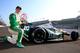 INDIANAPOLIS, IN - MAY 19: Ed Carpenter, driver of the #20 Fuzzy's Vodka/Ed Carpenter Racing Chevrolet, poses on the track after qulaifying on the pole for the 2013 Indianapolis 500 at Indianapolis Motor Speedway on May 19, 2013 in Indianapolis, Indiana. (Photo by Jamie Squire/Getty Images)