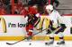 OTTAWA, CANADA - MAY 19: Daniel Alfredsson #11 of the Ottawa Senators shoots the puck past Mark Eaton #4 of the Pittsburgh Penguins in Game Three of the Eastern Conference Semifinals during the 2013 NHL Stanley Cup Playoffs, at Scotiabank Place, on May 19, 2013 in Ottawa, Ontario, Canada. (Photo by Jana Chytilova/Freestyle Photography/Getty Images)
