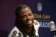 Jan 29, 2013; New Orleans, LA, USA; Baltimore Ravens wide receiver Torrey Smith (82) addresses the press during media day in preparation for Super Bowl XLVII between the San Francisco 49ers and the Baltimore Ravens at the Mercedes-Benz Superdome. Mandatory Credit: Kirby Lee-USA TODAY Sports