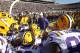 November 17, 2012; Baton Rouge, LA, USA; LSU Tigers head coach Les Miles and the Tigers make their way onto the field to face the Ole Miss Rebels for the final home game of the season at Tiger Stadium. LSU defeated Ole Miss 41-35. Mandatory Credit: Crystal LoGiudice-USA TODAY Sports