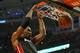 CHICAGO, IL - MAY 13: Chris Bosh #1 of the Miami Heat dunks against the Chicago Bulls in Game Four of the Eastern Conference Semifinals during the 2013 NBA Playoffs at the United Center on May 13, 2013 in Chicago, Illinois. NOTE TO USER: User expressly acknowledges and agrees that, by downloading and or using this photograph, User is consenting to the terms and conditions of the Getty Images License Agreement. (Photo by Jonathan Daniel/Getty Images)