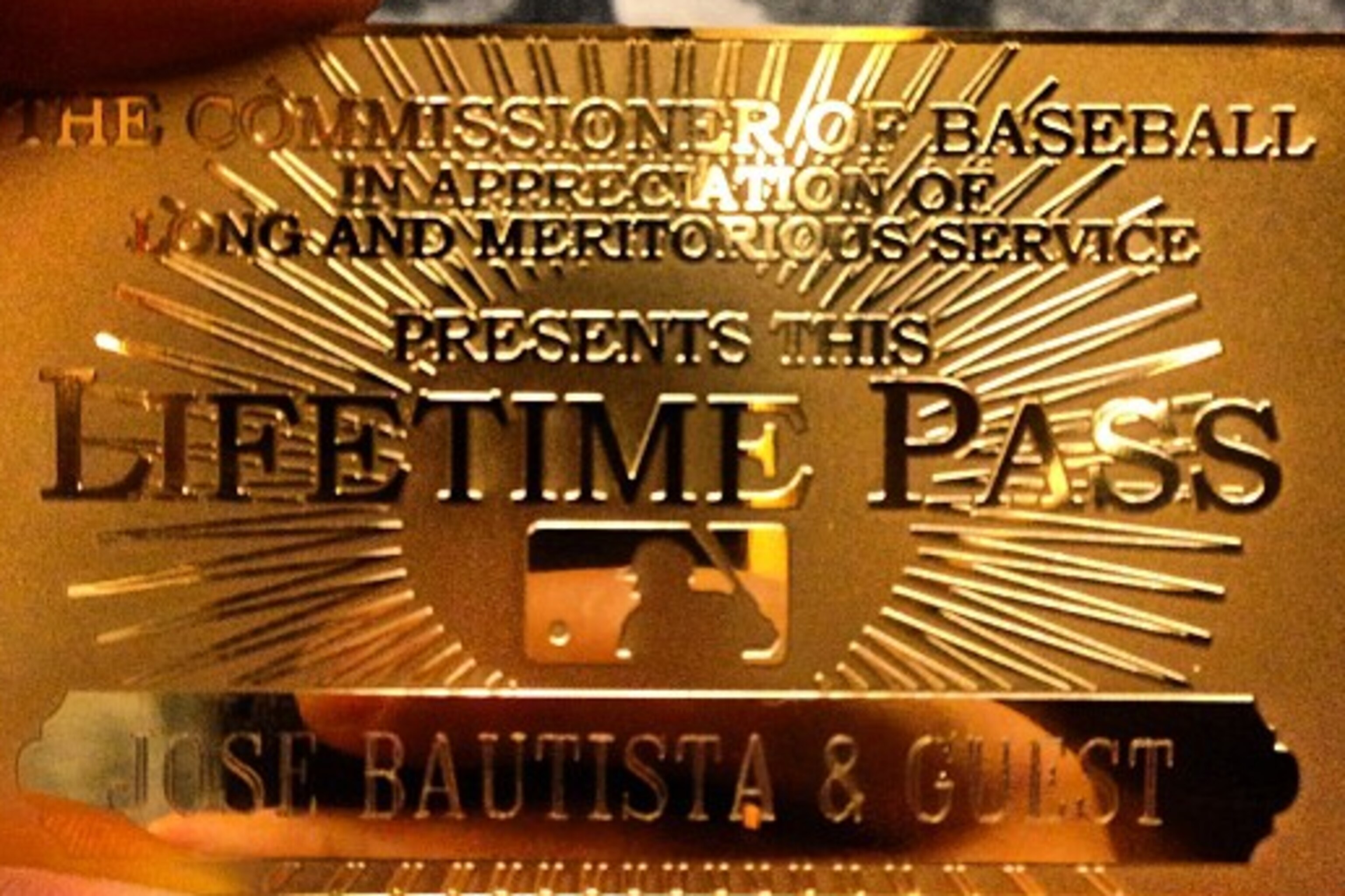 Jose Bautista Received An Mlb Lifetime Pass And He Wants You To Check It Out Bleacher Report Latest News Videos And Highlights