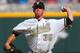June 18, 2011; Omaha, NE, USA; Vanderbilt Commodores pitcher Kevin Ziomek (35) delivers a pitch during the ninth inning against the North Carolina Tar Heels during the 2011 College World Series at TD Ameritrade Park. Vanderbilt defeated North Carolina 7-3. Mandatory Credit: Brace Hemmelgarn-USA TODAY Sports