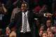 NEW YORK, NY - NOVEMBER 03: Head coach Avery Johnson of the Brooklyn Nets directs his players in the fourth quarter against the Toronto Raptors on November 3, 2012 in the Brooklyn borough of New York City. The Brooklyn Nets defeated the Toronto Raptors 107-100. NOTE TO USER: User expressly acknowledges and agrees that, by downloading and/or using this photograph, user is consenting to the terms and conditions of the Getty Images License Agreement. (Photo by Elsa/Getty Images)