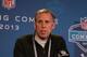Feb 21, 2013; Indianapolis, IN, USA; New York Jets general manager John Idzik speaks at a press conference during the 2013 NFL Combine at Lucas Oil Stadium. Mandatory Credit: Brian Spurlock-USA TODAY Sports
