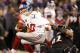 Dec 23, 2012; Baltimore, MD, USA; New York Giants quarterback Eli Manning (10) is sacked by Baltimore Ravens defensive end Haloti Ngata (92) in the second quarter during the game at M&T Stadium. Mandatory Credit: Andrew Mills/THE STAR-LEDGER via USA TODAY Sports