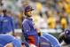 May 25, 2013; Seattle, WA, USA; Texas Rangers pitcher Yu Darvish (11) participates in pregame stretching against the Seattle Mariners at Safeco Field. Mandatory Credit: Joe Nicholson-USA TODAY Sports