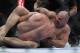 May 25, 2013; Las Vegas, NV, USA; Glover Teixeira secures victory over James Te Huna during UFC 160 at the MGM Grand Garden Arena. Mandatory Credit: Gary A. Vasquez-USA TODAY Sports