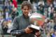 June 11, 2012; Paris, FRANCE; Rafael Nadal (ESP) wins his seventh French Open title by defeating Novak Djokovic (SRB) 6-4 6-3 2-6 7-5 on day 16 of the 2012 French Open. Credit: Susan Mullane-USA TODAY Sports