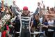 May 26, 2013; Indianapolis, IN, USA: IndyCar driver Tony Kanaan celebrates after winning the Indianapolis 500 at the Indianapolis Motor Speedway. Mandatory Credit: Mark J. Rebilas-USA TODAY Sports