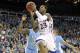 KANSAS CITY, MO - MARCH 24: Ben McLemore #23 of the Kansas Jayhawks drives for a shot attempt in the first half against Reggie Bullock #35 of the North Carolina Tar Heels during the third round of the 2013 NCAA Men's Basketball Tournament at Sprint Center on March 24, 2013 in Kansas City, Missouri. (Photo by Ed Zurga/Getty Images)