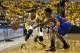 INDIANAPOLIS, IN - MAY 11: Paul George #24 of the Indiana Pacers handles the ball against Iman Shumpert #21 of the New York Knicks during game three of the Eastern Conference Semifinals of the 2013 NBA Playoffs at Bankers Life Fieldhouse on May 11, 2013 in Indianapolis, Indiana. NOTE TO USER: User expressly acknowledges and agrees that, by downloading and or using this photograph, User is consenting to the terms and conditions of the Getty Images License Agreement. (Photo by Joe Robbins/Getty Images)