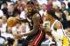 INDIANAPOLIS, IN - MAY 26: LeBron James #6 of the Miami Heat drives against Paul George #24 of the Indiana Pacers during Game Three of the Eastern Conference Finals at Bankers Life Fieldhouse on May 26, 2013 in Indianapolis, Indiana. NOTE TO USER: User expressly acknowledges and agrees that, by downloading and or using this photograph, user is consenting to the terms and conditions of the Getty Images License Agreement. (Photo by Andy Lyons/Getty Images)