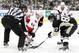 May 24, 2013; Pittsburgh, PA, USA; Pittsburgh Penguins center Sidney Crosby (87) wins a face-off against Ottawa Senators center Jean-Gabriel Pageau (44) during the second period in game five of the second round of the 2013 Stanley Cup Playoffs at the CONSOL Energy Center. The Pittsburgh Penguins won 6-2 to close out the series. Mandatory Credit: Charles LeClaire-USA TODAY Sports