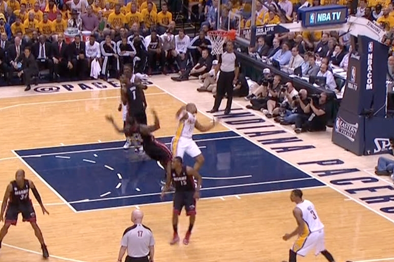 LeBron James and David West Perform the Rare Double Flop