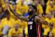 May 28, 2013; Indianapolis, IN, USA; Miami Heat forward LeBron James (6) plays defense against the Indiana Pacers in game four of the Eastern Conference finals of the 2013 NBA Playoffs at Bankers Life Fieldhouse. Mandatory Credit: Brian Spurlock-USA TODAY Sports