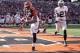 CINCINNATI, OH - NOVEMBER 25: Mohamed Sanu #12 of the Cincinnati Bengals catches a touchdown pass during the NFL game against the Oakland Raiders at Paul Brown Stadium on November 25, 2012 in Cincinnati, Ohio. (Photo by Andy Lyons/Getty Images)