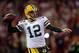 SAN FRANCISCO, CA - JANUARY 12: Quarterback Aaron Rodgers #12 of the Green Bay Packers throws the ball against the San Francisco 49ers during the NFC Divisional Playoff Game at Candlestick Park on January 12, 2013 in San Francisco, California. (Photo by Thearon W. Henderson/Getty Images)