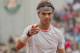 May 31, 2013; Paris, France; Rafael Nadal (ESP) reacts during his match against Martin Klizan (SVK) on day six of the 2013 French Open at Roland Garros. Mandatory Credit: Susan Mullane-USA TODAY Sports