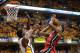 INDIANAPOLIS, IN - JUNE 01: LeBron James #6 of the Miami Heat dunks the ball against Roy Hibbert #55 of the Indiana Pacers in Game Six of the Eastern Conference Finals during the 2013 NBA Playoffs at Bankers Life Fieldhouse on June 1, 2013 in Indianapolis, Indiana. NOTE TO USER: User expressly acknowledges and agrees that, by downloading and or using this photograph, user is consenting to the terms and conditions of the Getty Images License Agreement. (Photo by Ronald Martinez/Getty Images)