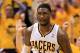 INDIANAPOLIS, IN - JUNE 01: Roy Hibbert #55 of the Indiana Pacers reacts after a play against the Miami Heat in Game Six of the Eastern Conference Finals during the 2013 NBA Playoffs at Bankers Life Fieldhouse on June 1, 2013 in Indianapolis, Indiana. NOTE TO USER: User expressly acknowledges and agrees that, by downloading and or using this photograph, user is consenting to the terms and conditions of the Getty Images License Agreement. (Photo by Ronald Martinez/Getty Images)