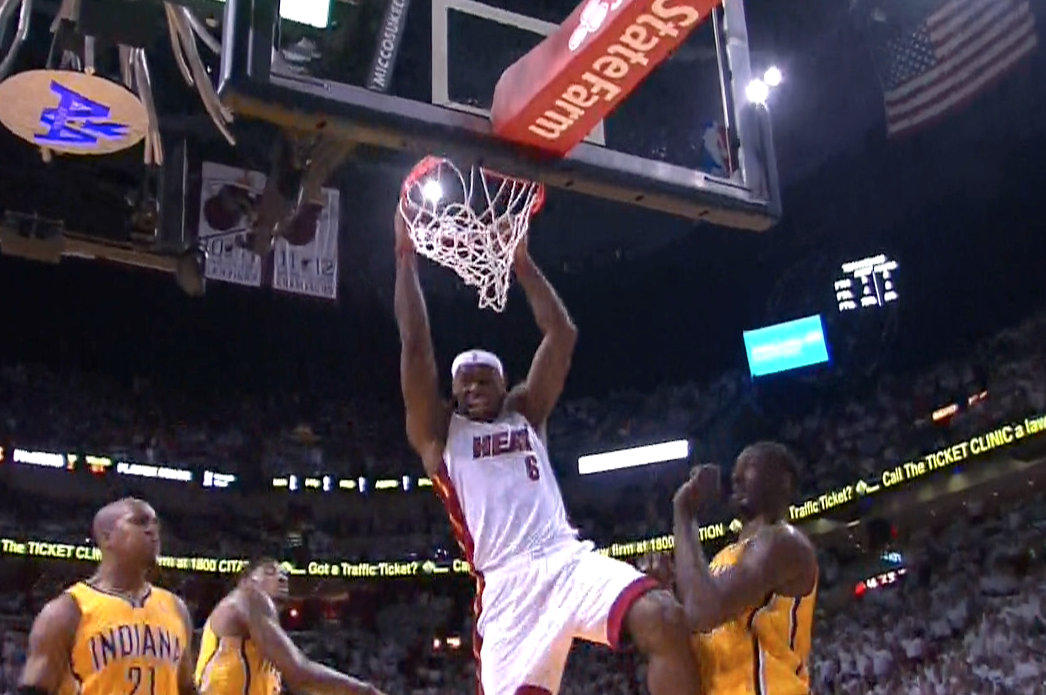 LeBron James Throws Down a Putback Dunk for His 1st Field Goal